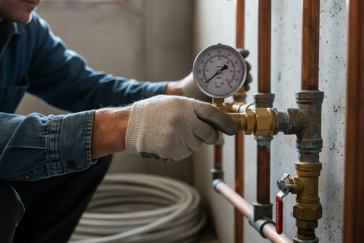 Pressure testing a repaired line during Water Line Repair in Half Moon Bay